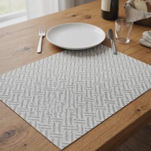 Σουπλά Γκρι Λευκό Ζικ Ζακ Σχέδιο 45x30cm