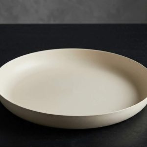 Διακοσμητική Μεταλλική Πιατέλα Εκρού Ø31cm - Image 2